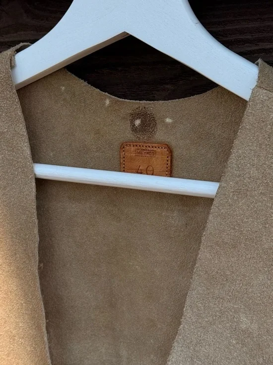 Suede Fringe Vest - Tan Women's Vest - Picture 2 of 3